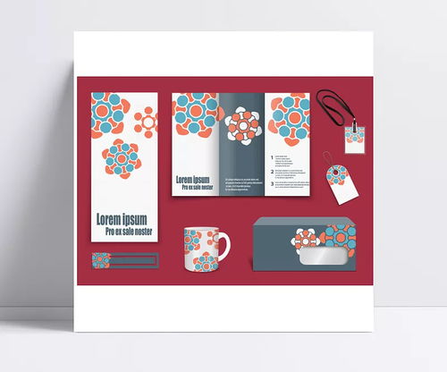 翱翔設計服務 粉色花形VI模板，打造企業(yè)品牌視覺識別系統(tǒng)